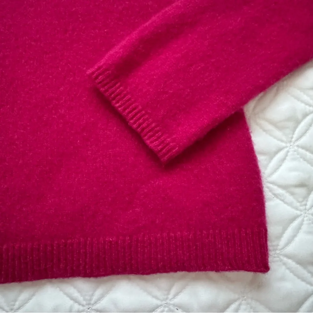 Adrienne Vittadini 100% Cashmere V-Neck Long Sleeve Pullover Sweater Pink Size L
